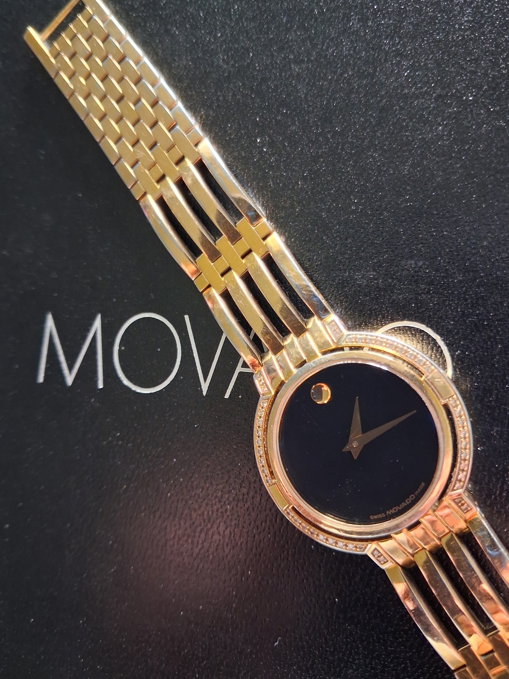 Movado Watch Gold and Diamond Women's Bracelet $2795 - Picture 7 of 16